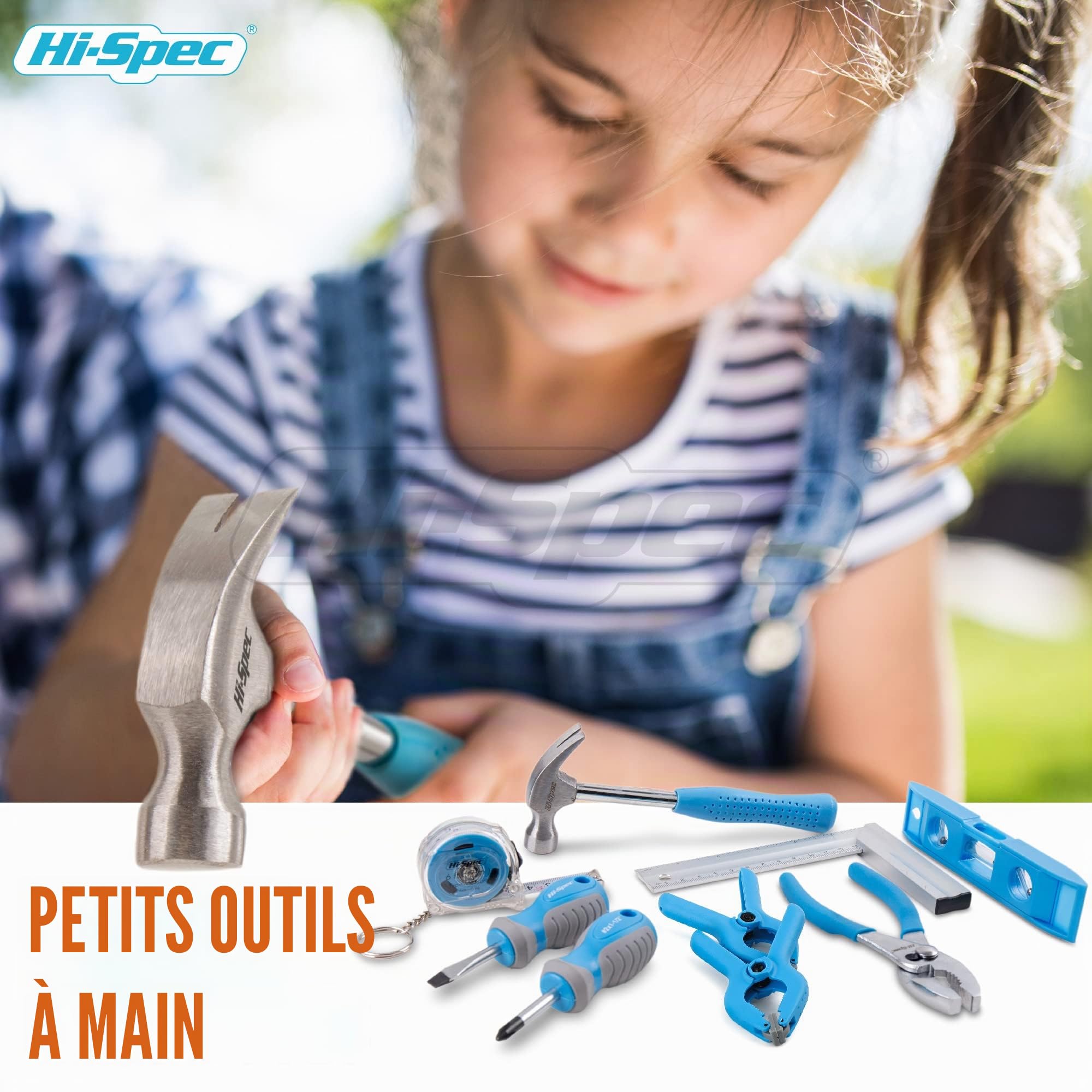 Hi-Spec Kit d'Outils Véritable pour Enfants 17 Pièces avec Mallette Camion Tablier Lunettes de Protection et Outils