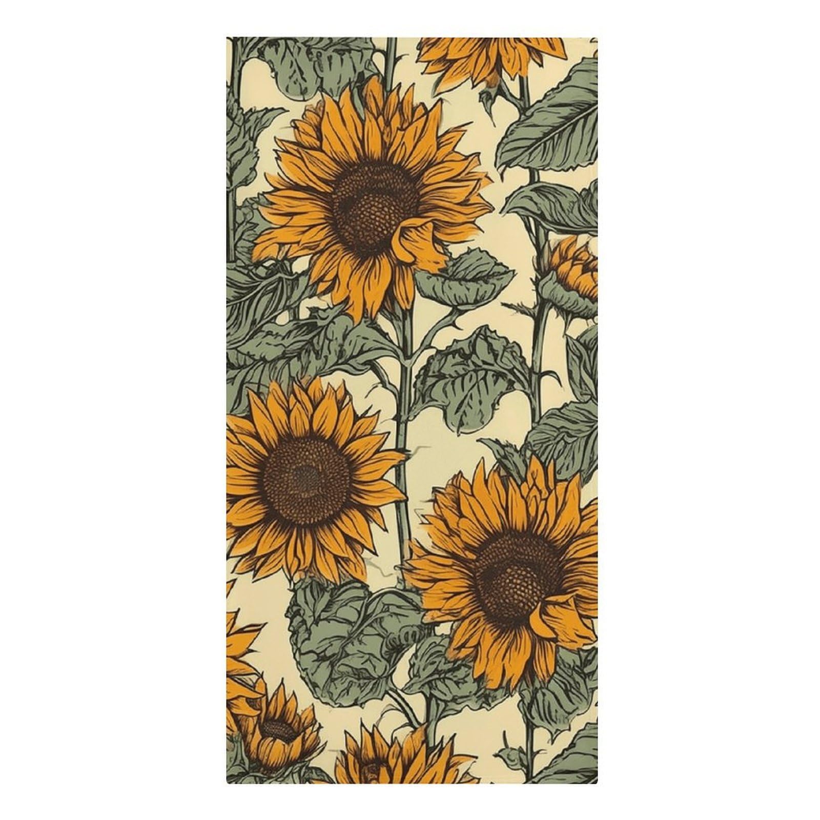 Khauerbc Style Romantic Sunflowers Quick Dry Towels,Quick Dry Super Absorbent ，Large Oversized Beach Towel，61.4 * 30.3 Inches. Fiber Beach Towels Is Sand Proof Tropical Beach Essentials.
