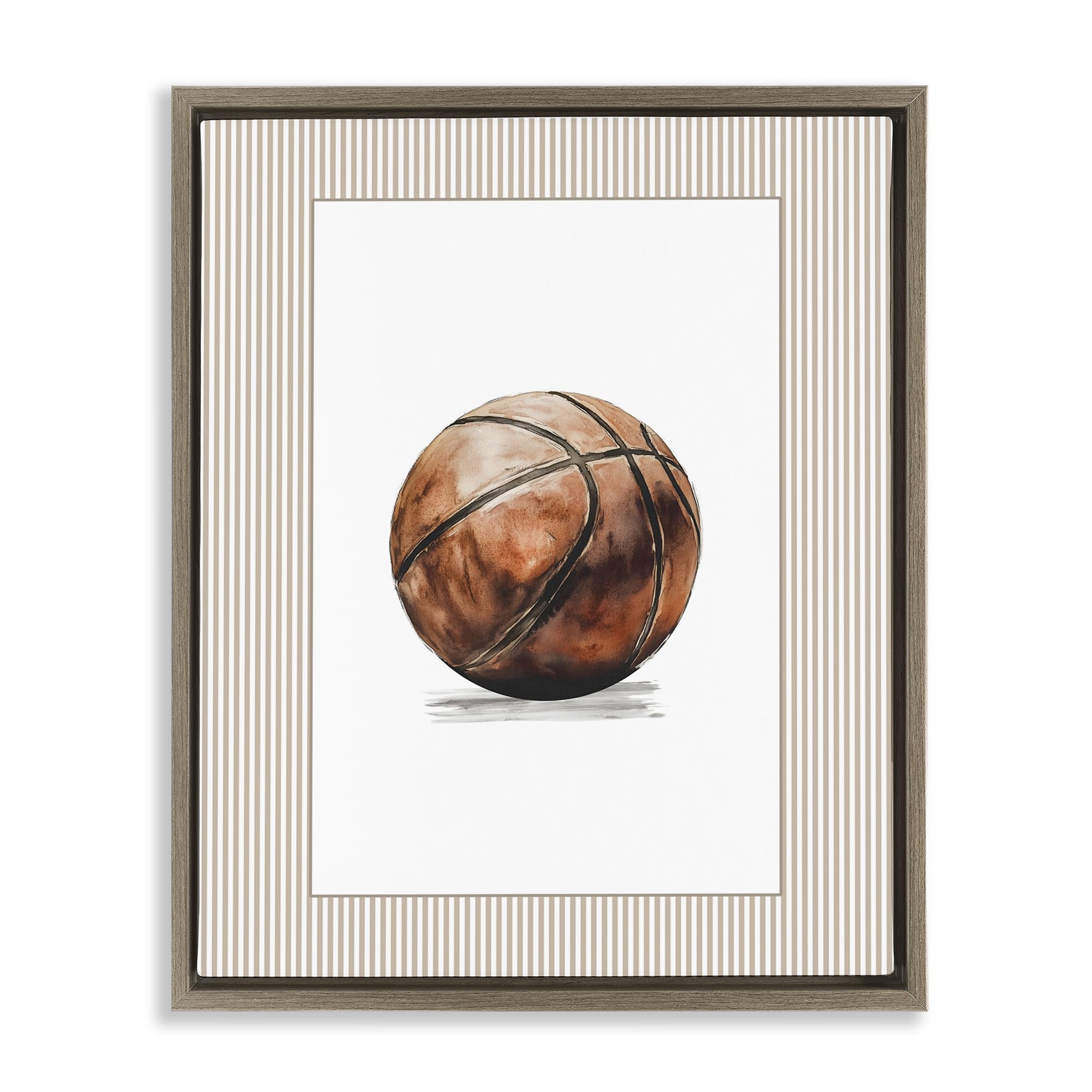 Stupell Industries Montalcino Elm (Textured) Vintage Basketball Comic, 16 X 20 Inch Canvas In Floater Frame