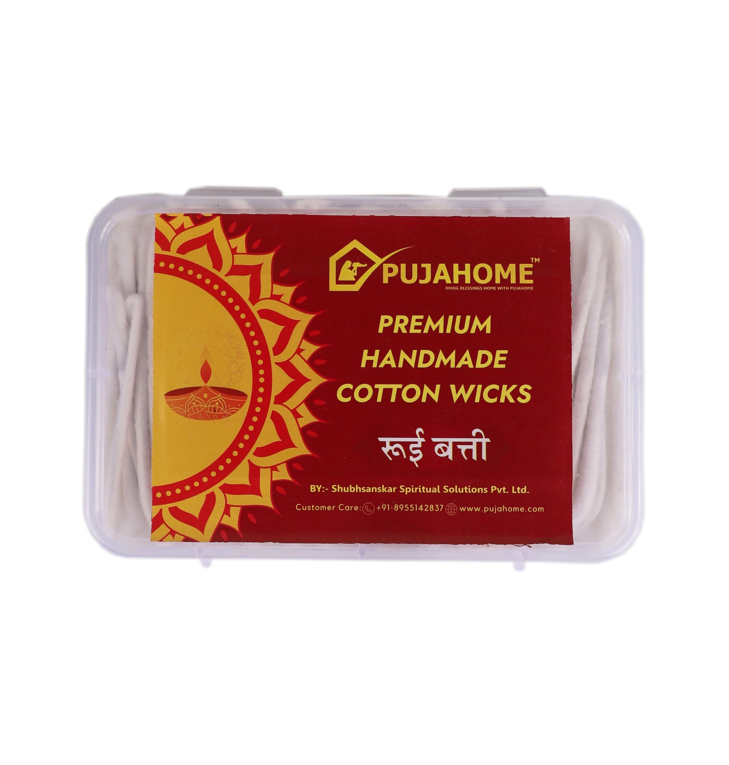 pujahome Long Cotton Wicks for Diya – Handmade Lambi Diya Batti Box Pack for Pooja, Aarti, Cotton Wicks for Pooja, Navratri, Home Décor, Meditation, and Spiritual Prayers (50 Grams, 3.5 Inches)-picture-12