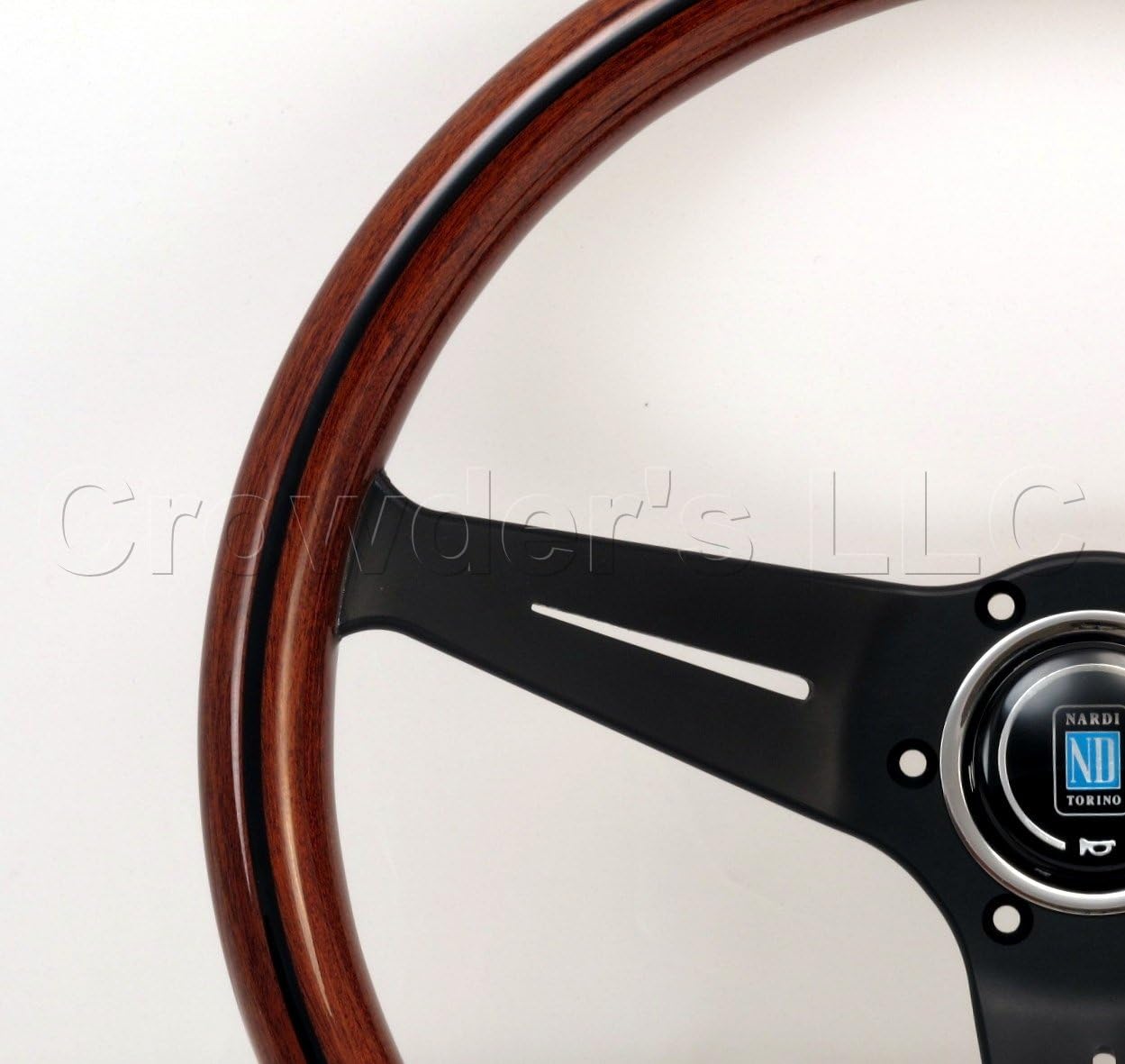 Nardi 5069.35.2000 Deep Corn Mahogany Wood Steering Wheel - Black spokes