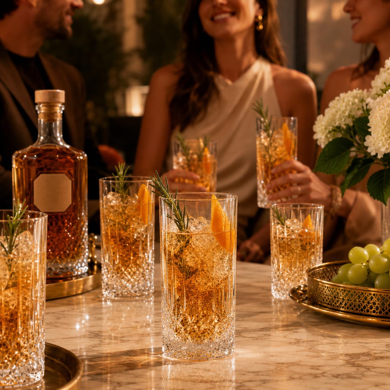 Highball-Trinkgläser, 300 ml, Kristallglas, klares Highball-Glas, perfekt für Wasser, Cocktails, Saft, 12 Stück