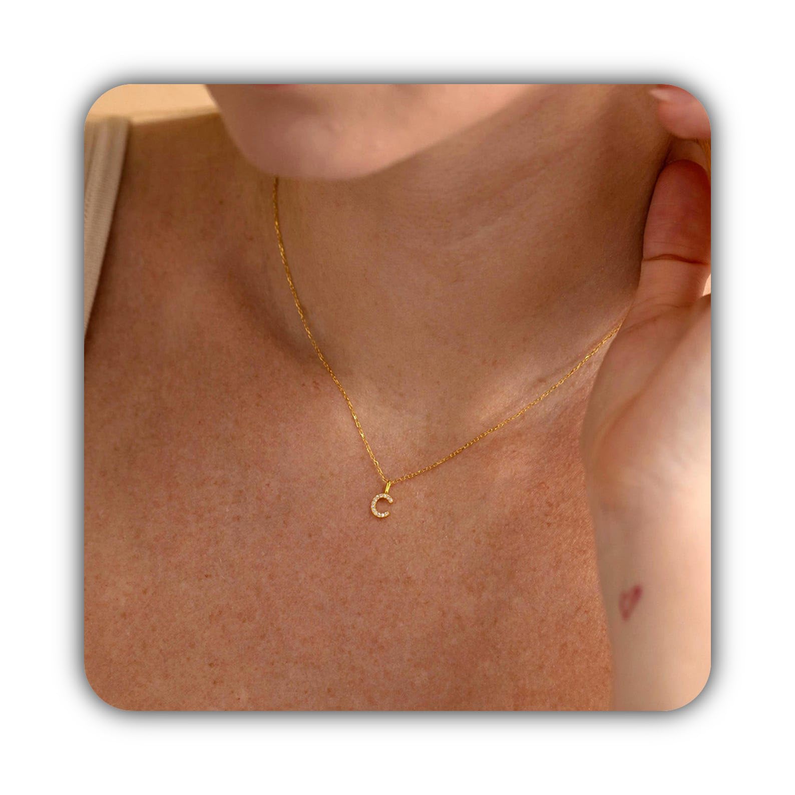 Personalizzato pavé collana con iniziale, su misura delicato oro lettera collana, piccolo argento iniziale minimalista gioiello, matrimonio