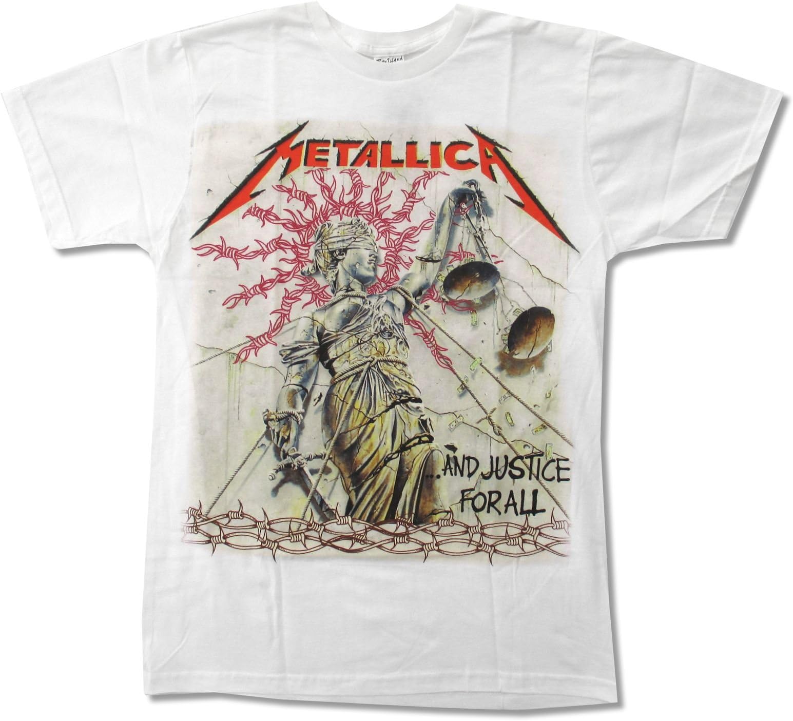 Adult Metallica "Justice on White" Slim Fit T-Shirt (Large)