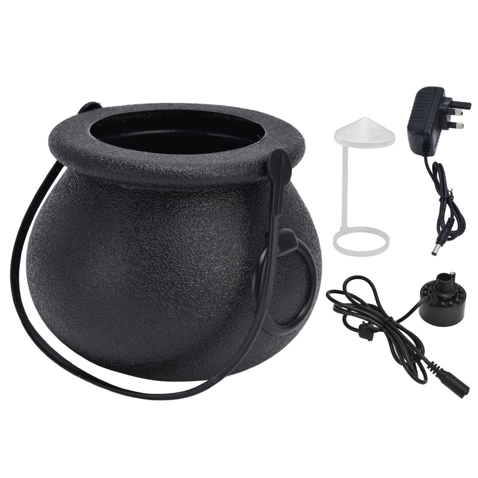 Lámpara De Bruja AC100‑240V, Lámpara De Bruja De Halloween Con Fabricante De Niebla, Lámpara De Decoración De Halloween Con Luz De Olla De Bruja Colorida De 12 LED(UK Plug)