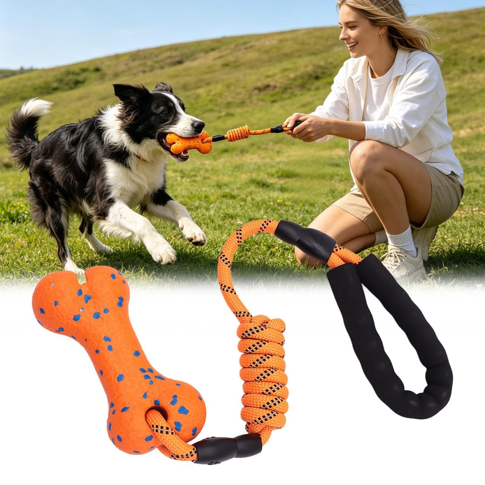 Giocattolo in corda per cani per masticatori aggressivi, forniture interattive per animali domestici per recuperare e alleviare la noia, perfetto per giochi all'aperto e allenamento per razze piccole