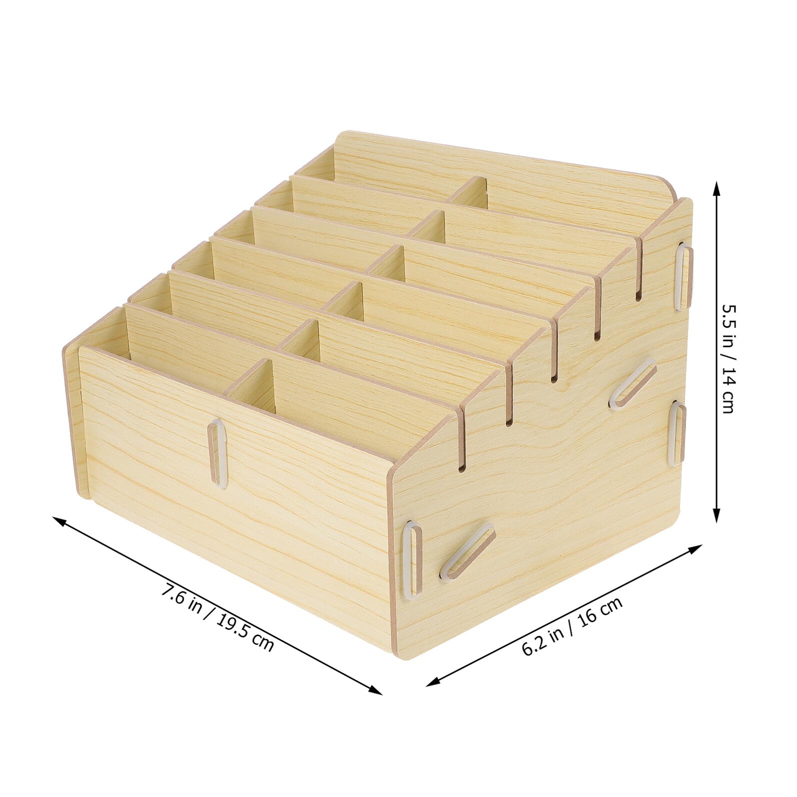 Scatola per Carte da Gioco Multi-griglia in Legno Beige | Capienza Ampia, Trasporto Pratico, per Piccoli Oggetti e Carte da Gioco, Organizer Compatto