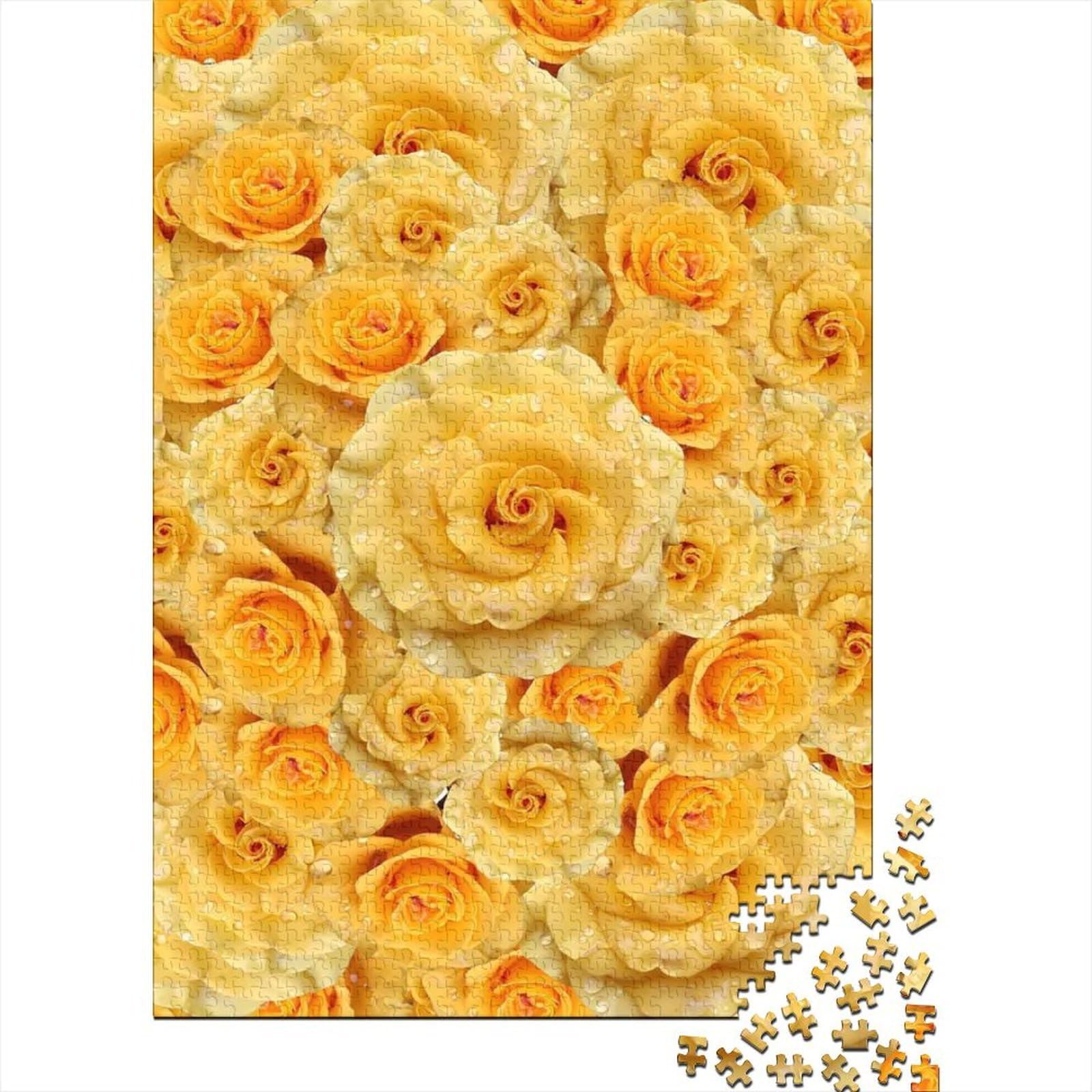 yellow rose 1000pc jigsaw puzzle paper for adults bright wall art