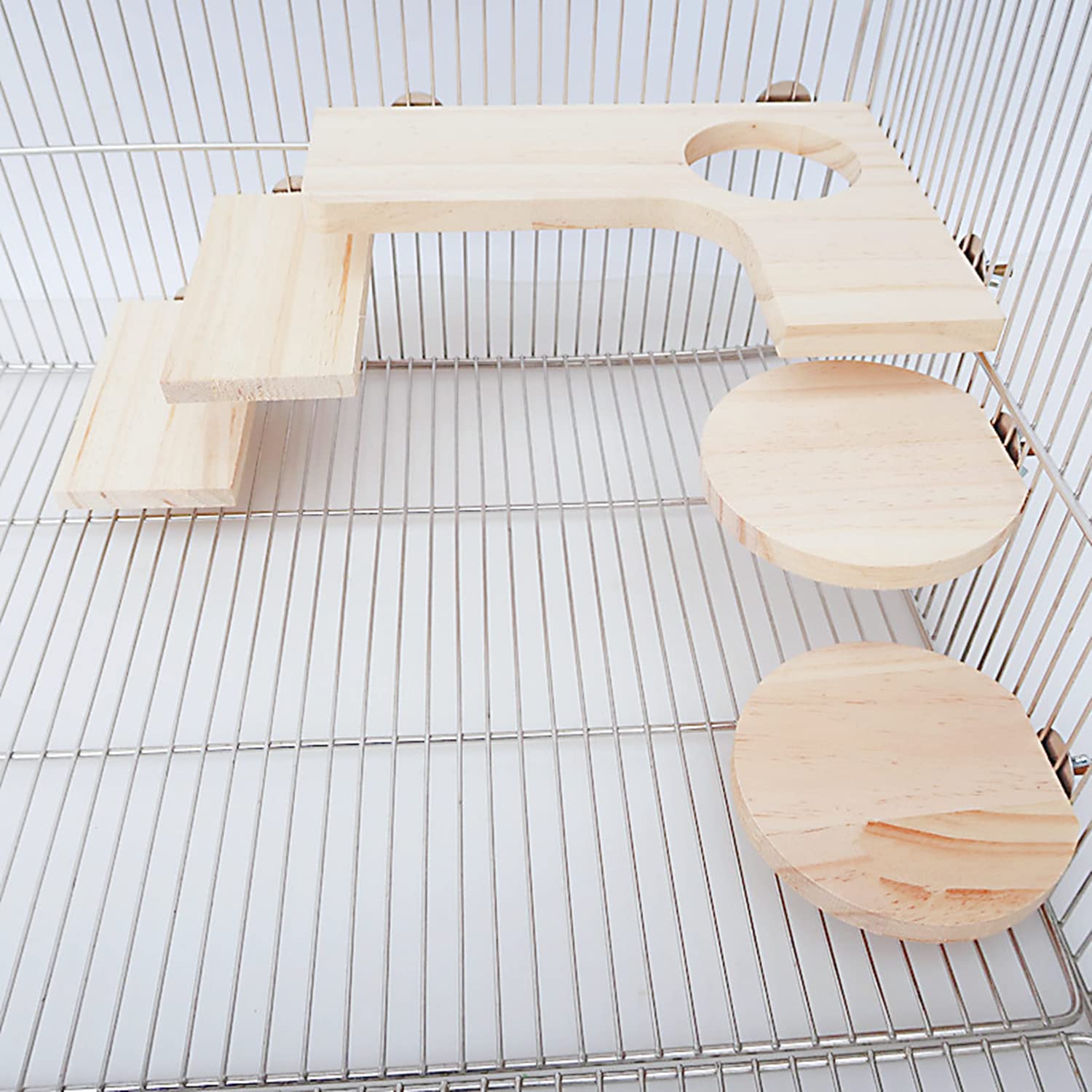 Lot de 5 Planches à Ressort pour Hamster Chinchilla Plate-Forme pour Écureuil Oiseau écureui Planeur de Sucre Planche de Support en Bois pour Petits Animaux(L)
