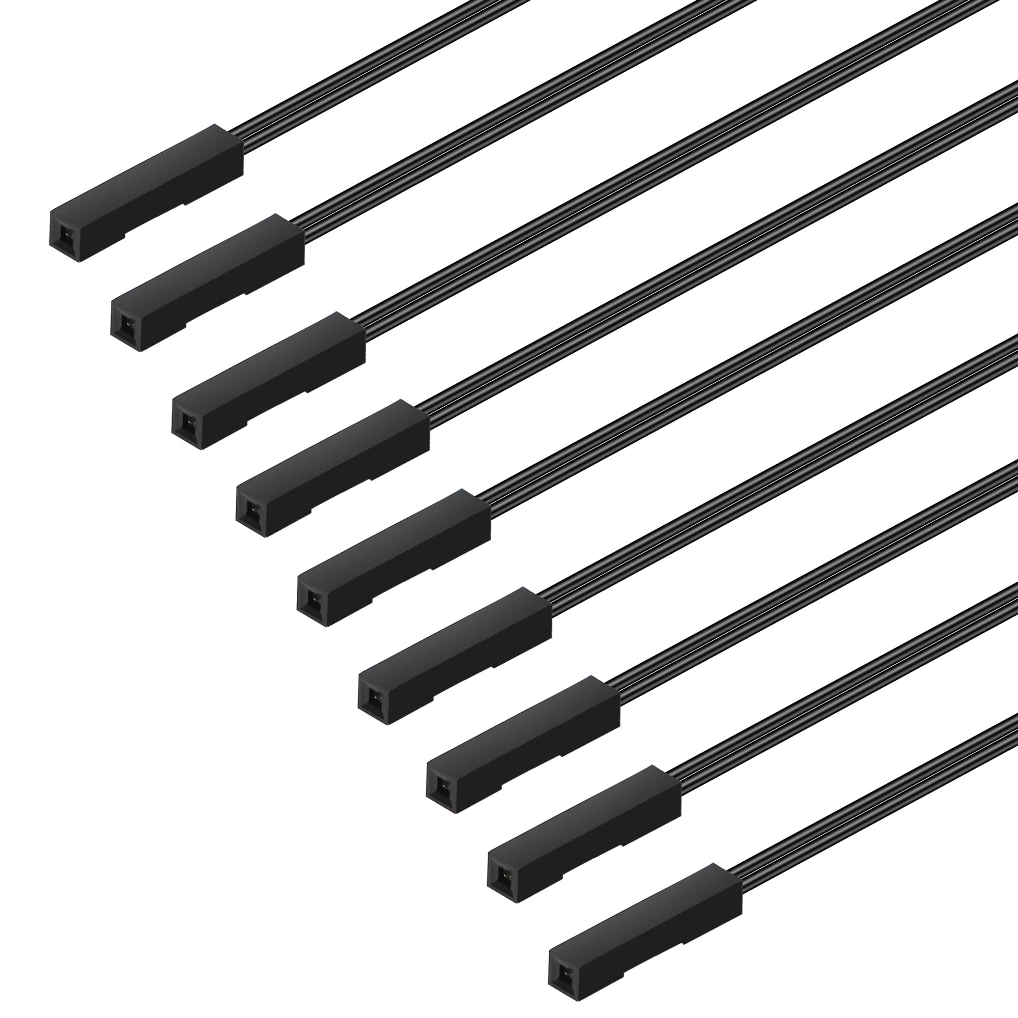 GELRHONR 10Pcs Cavo Dupont 2 Pin Singolo Femmina a Doppio Maschio Ponticello per PC Scheda Madre Potenza Diodo Emettitore di Luce - Nero