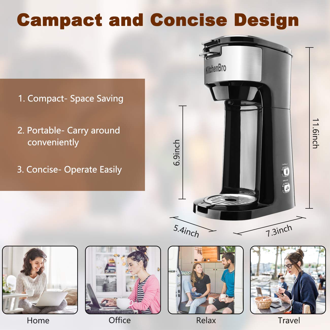 Buy Single Serve Coffee Maker With K Cup Maker for Coffee Pod & Ground