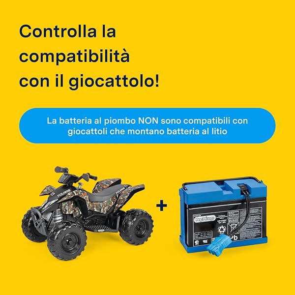 PEG Batterie 12V/8Ah - Pièce de Rechange Originale Rechargeable pour Véhicules Électriques Peg Perego - 5