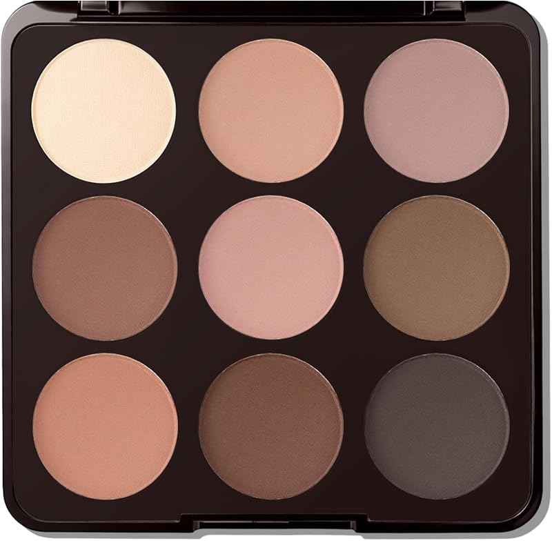 Erinde Matte Eyeshadow Palette, Neutral Nude 9 Colors Eye Shadow Palettes Makeup with Mirror, Long-Lasting Waterproof Smudge-Proof Brown Eyeshadow for Older Women & Daily Natural Look