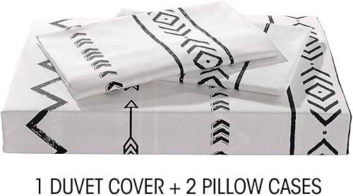 Miniatura 7 de JUCFHY - Juego de 1 funda de edredón y 2 fundas de almohada, tamaño king, algodón, 600 hilos, 3 piezas, reversible, cierre de cremallera, estampado