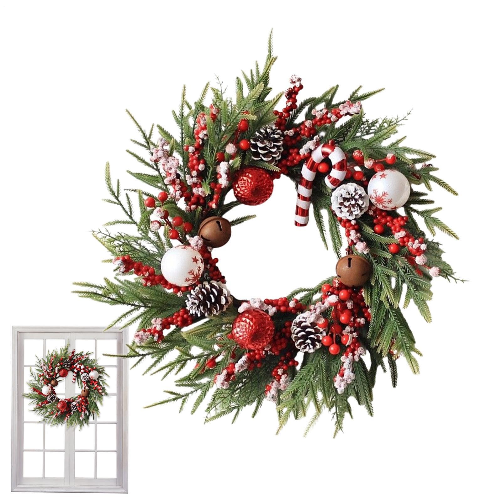 Corona de Navidad artificial reutilizable para evitar caída de hojas en el salón