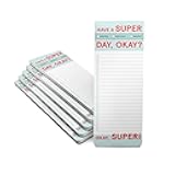 Knock Knock 6-Count Have A Super Day Make-a-List Pads - Daily Task Memo Planning Pad, 3.5 x 9-inches each