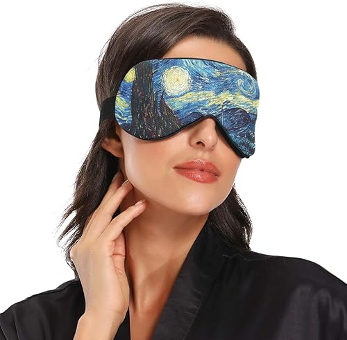 Miniatura 8 de ALAZA Máscara de sueño de ojos de lobo para mujeres y hombres, máscara de ojos divertida para dormir con tira elástica