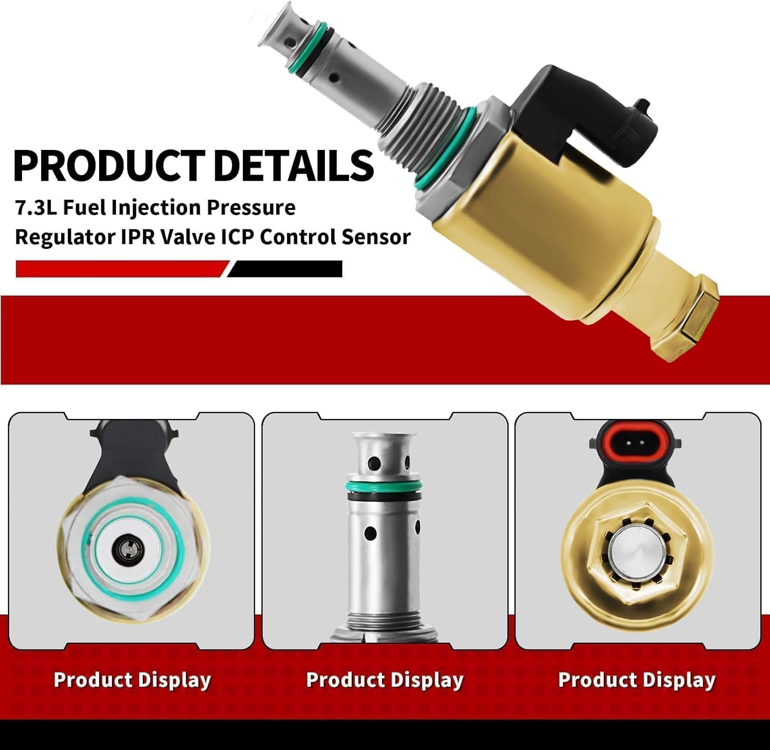 F81Z9C968AA 7.3L Fuel Injection Pressure Regulator IPR Valve ICP Control Sensor Compatible with V8 Diesel Turbocharged 250 350 450 550 650 750 E-350 E-450 E-550 1995-2003