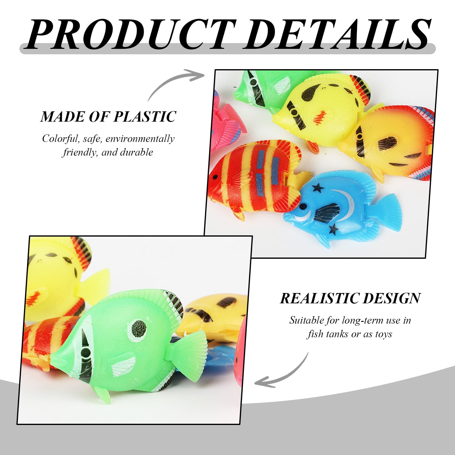 20 Pezzi di Plastica Piccoli Pesci, Modelli di Pesce Simulati, Forniture Paesaggistiche del Serbatoio di Pesce, Decorazioni per Le Vasca per I Pesci E Giocattoli per Bambini.