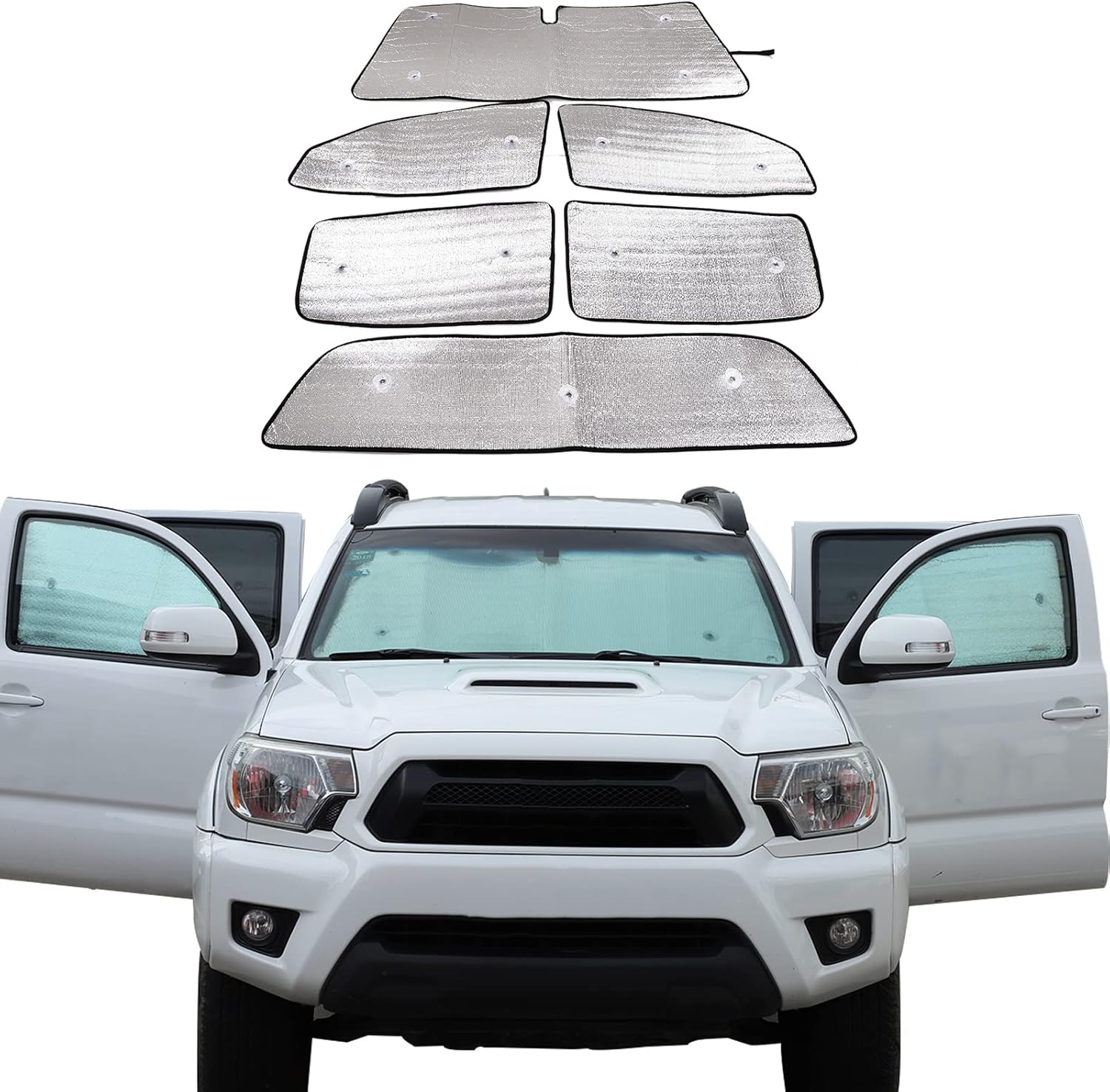 LLKUANG Car Windshield Sun Shade - Blocks UV Rays Sun Visor Protector Fit for Toyota Tacoma 2006-2015 Full Window Glass Sunshade to Keep Your Vehicle Cool and Damage Free