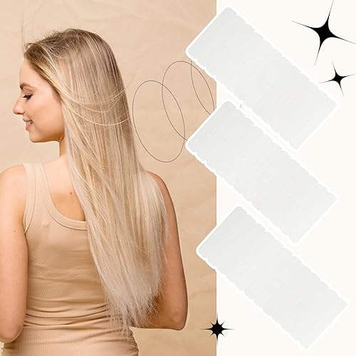 Miniatura 4 de Full Shine - Pestañas de cinta reemplazables sin residuos para extensiones de cabello humano, 3hojas, pestaña de cinta blanca, 36unidades