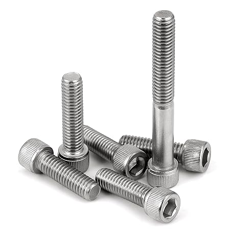 3/8-16 x 1 Socket Head Cap Screws Bolts, Stainless Steel 18-8 (304), Bright Finish, Fully Threaded, Allen Socket Drive, 10 PCS