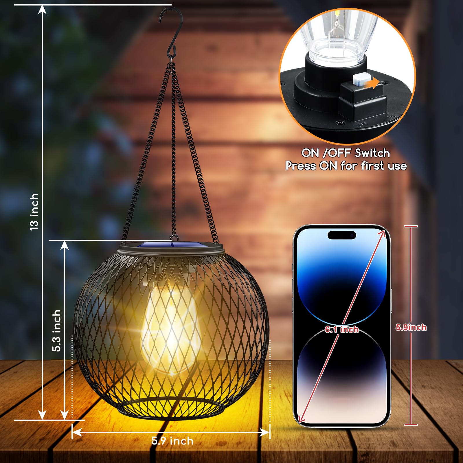 Lot De 2 Dessus De Remplacement Pour Lanternes Solaires - Panneau Solaire Plus Puissant, LED, Batterie Incluse, étanche