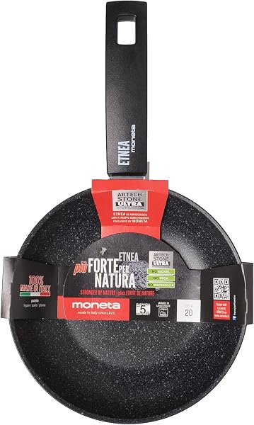 Moneta Etnea Padella, Alluminio, Nero, 24 cm - 4