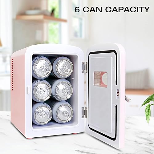 Miniatura 3 de Koolatron Mini refrigerador – Refrigerador de 6 latas para dormitorio, oficina, enfriador de bebidas portátil de mesa, refrigerador de 12 V 110 V