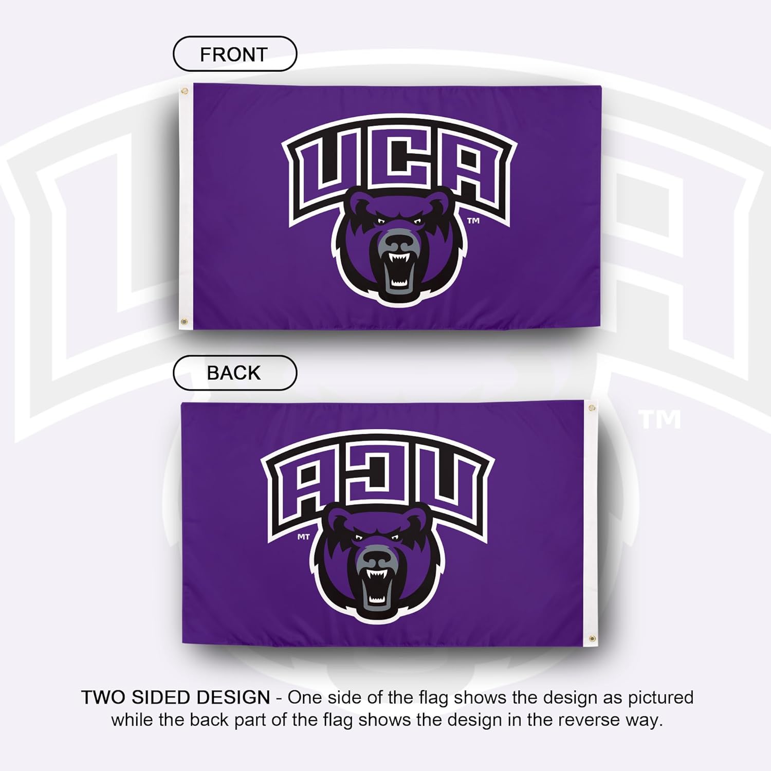 Desert Cactus University of Central Arkansas UCA Flag - 3 x 5 Feet Bears Banner, Indoor/Outdoor Durable Fabric, 100% Polyester Design (Style 1)