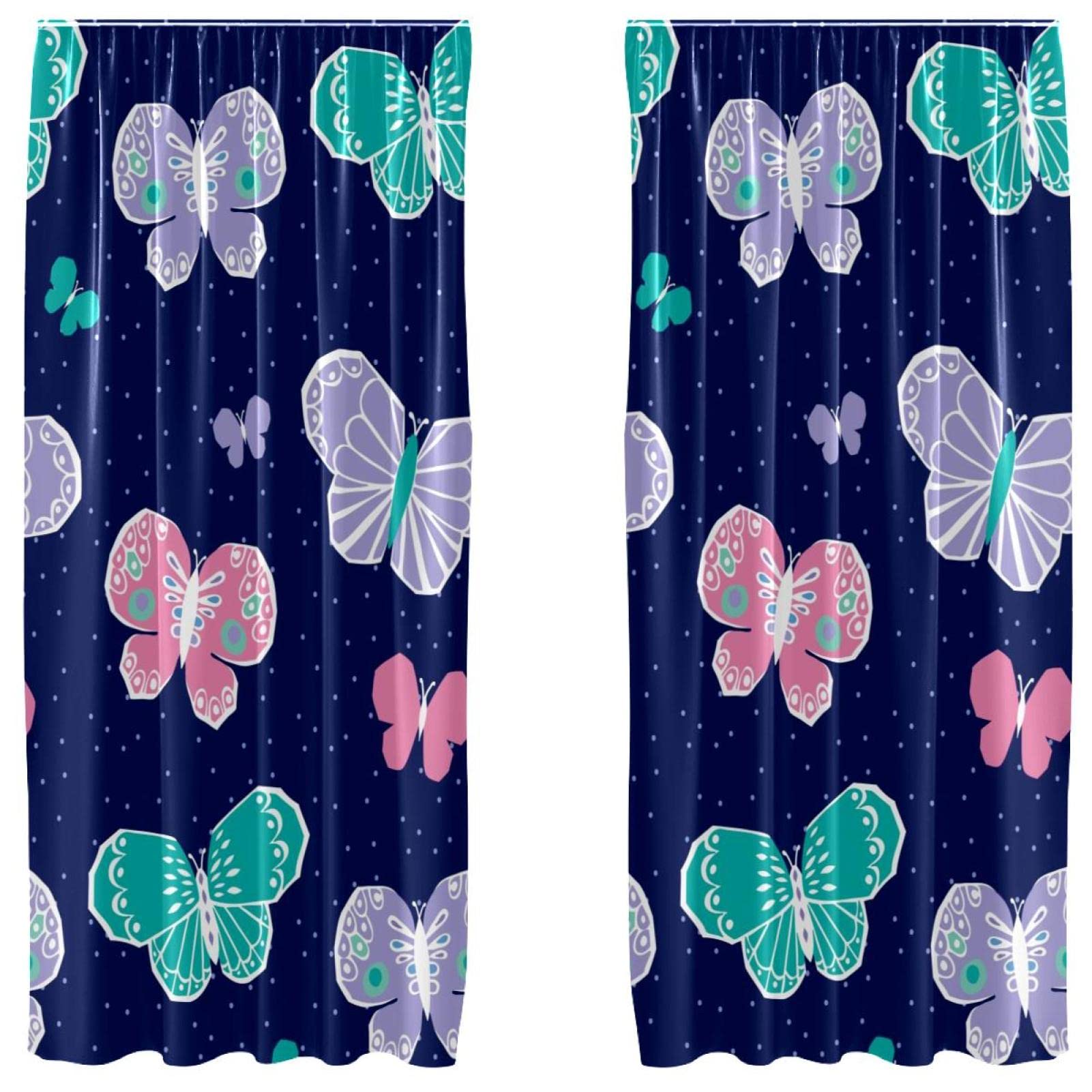 Cortinas de mariposas traslúcidas que filtran la luz solar para dormitorios de niñas