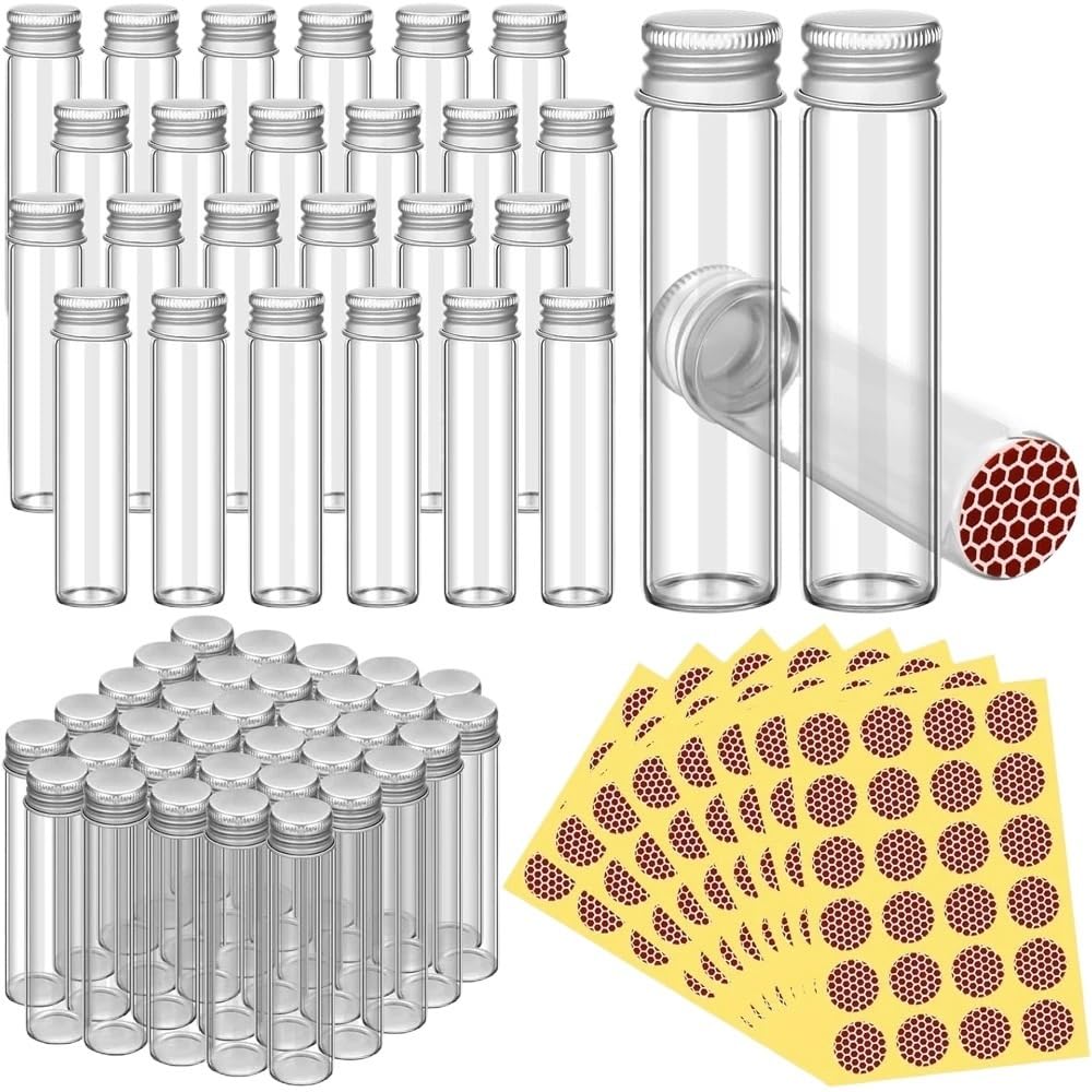 Streichholzhalter aus Glas,Streichhölzer in Glasfl Leere Streichholzgläser mit Streichholzaufklebern, blanke Streichholzschachteln for Gäste, Hochzeit, Brautparty, Abschlussfeier, Gastgeschenk(48Pcs S