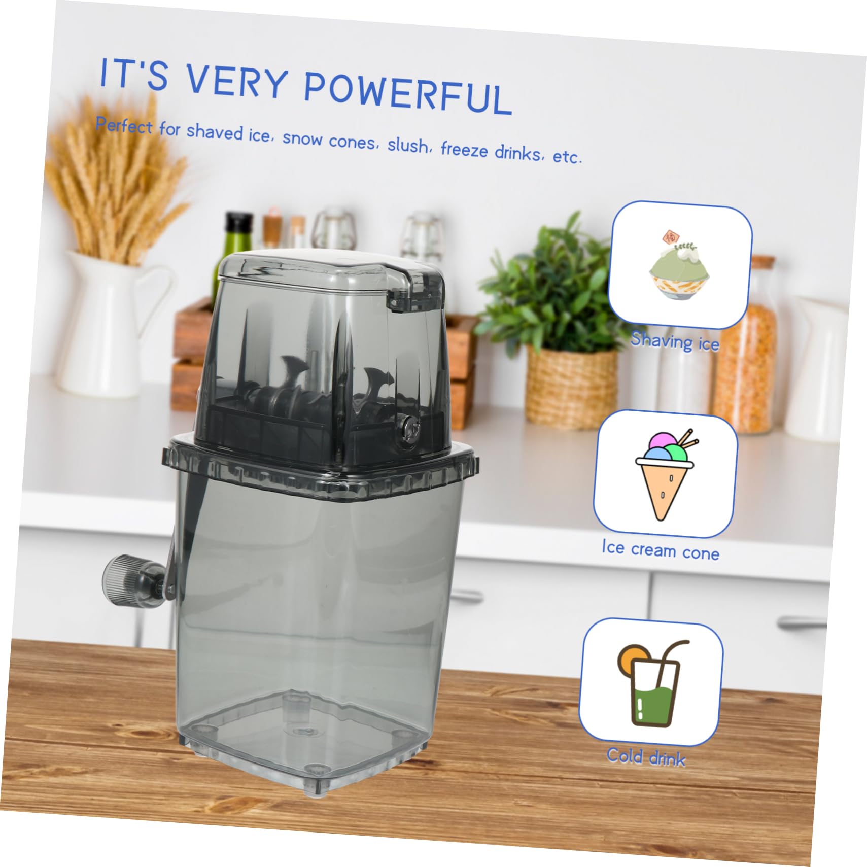 VILLCASE Tritatutto per Ghiaccio Manuale Portatile Piccolo Tritatutto per Ghiaccio per Preparare Granite e Drink Casa Ufficio Movimento