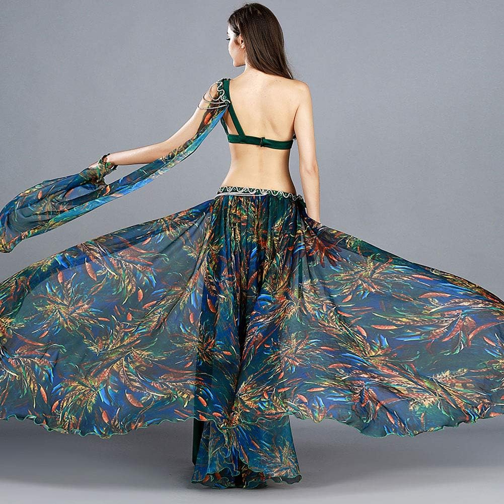 ROYAL SMEELA Belly Dance Costume - Women's Belly Dance Skirt, Bra, Belt, Shawl & Bracelet