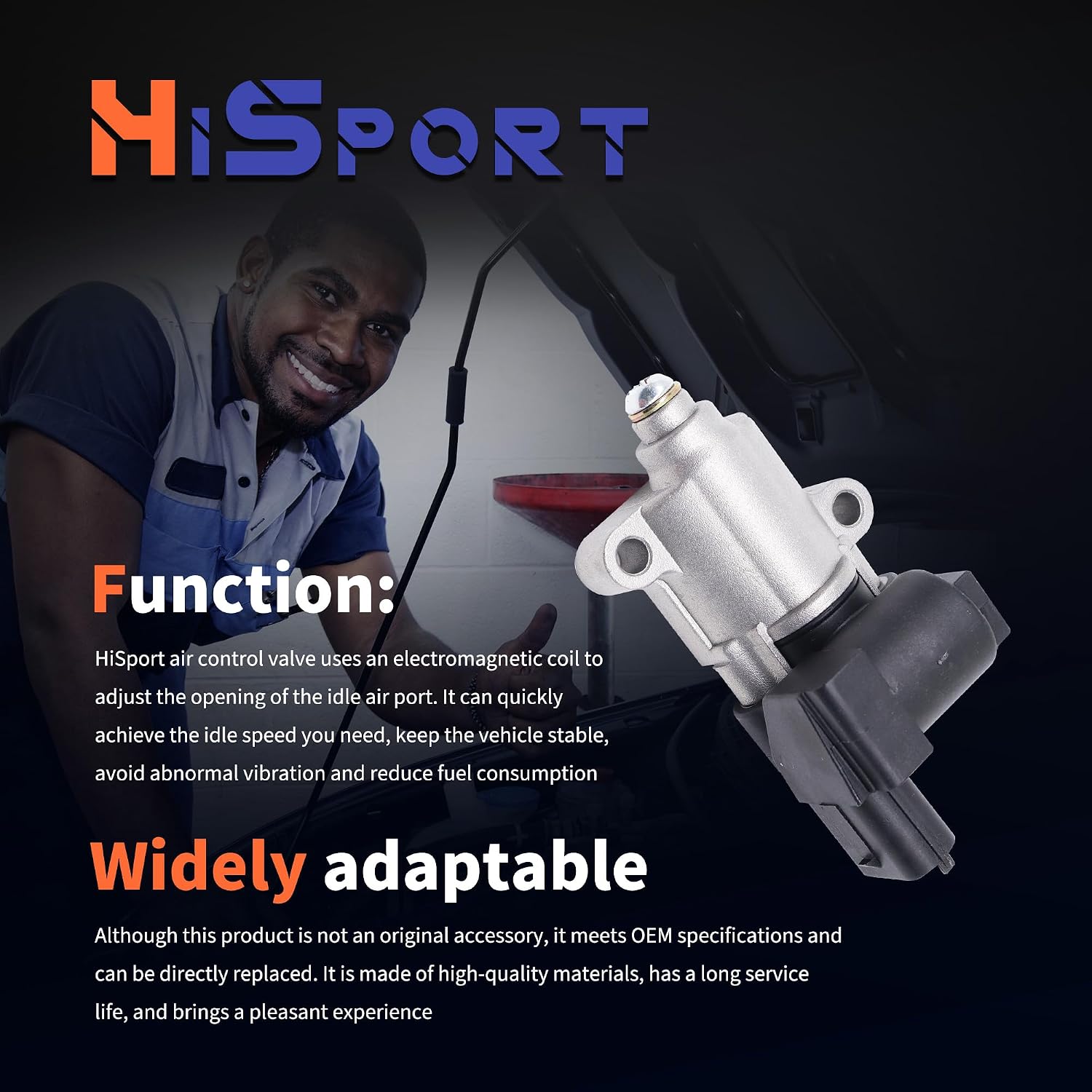 HiSport IACV IAC Idle Air Control Valve 35150-23700 Compatible with Hyundai Elantra 03-09, Tiburon 04-08, Tucson 05-09, Replacement for Kia Spectra 04-09, Spectra5 05-09, Sportage 05-10