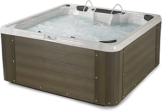 Essential Outdoor Hot Tub, 28-Jet Edgewater® 2023 Hot Tubs, Seats 5-6, Seating with Passive Therapy and Soothing Massage Features, Driftwood