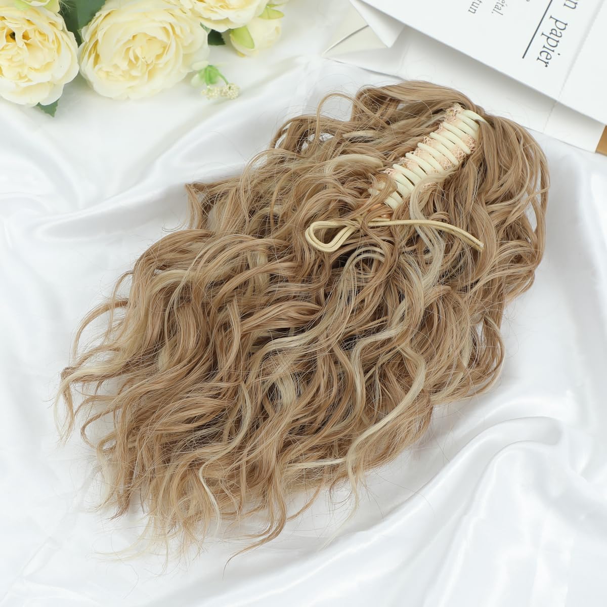 Ponytail Extension 12 Inch Claw Clip Ponytail Extension Clip on Ponytails for Women Drawstring Curly Ponytail Wig Sythetic Hair Pieces