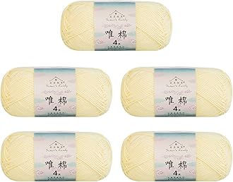 Susan's Family 4 ply 60% Cotton 40% Acrylic Yarn - Soft & Durable - 5 x 50g (1.76oz) - 655 Yards for Knitting & Crocheting - Baby Blankets, Amigurumi, Sweaters & More