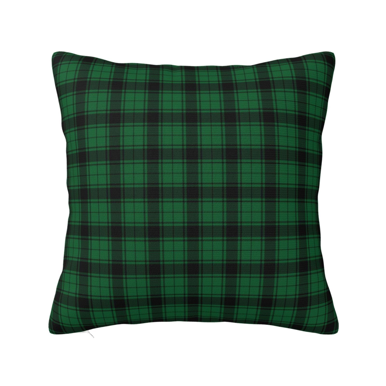Scottish Tartan Plaid Green Pillowcase 16"x16"