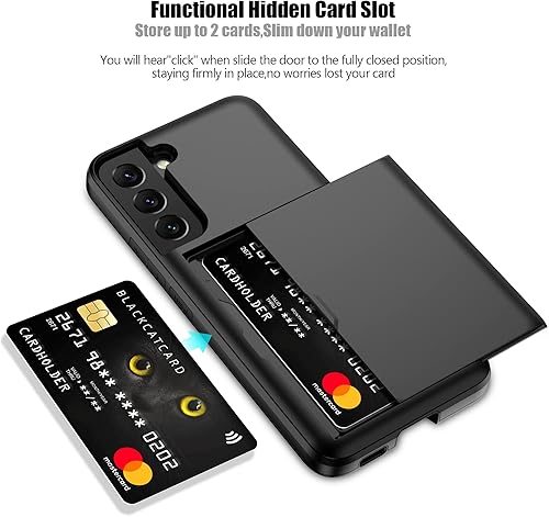 Miniatura 2 de Nvollnoe Funda protectora para Samsung S22 con tarjetero 5G de 6.1 pulgadas, delgada, de doble capa, resistente, funda protectora para Galaxy S22,