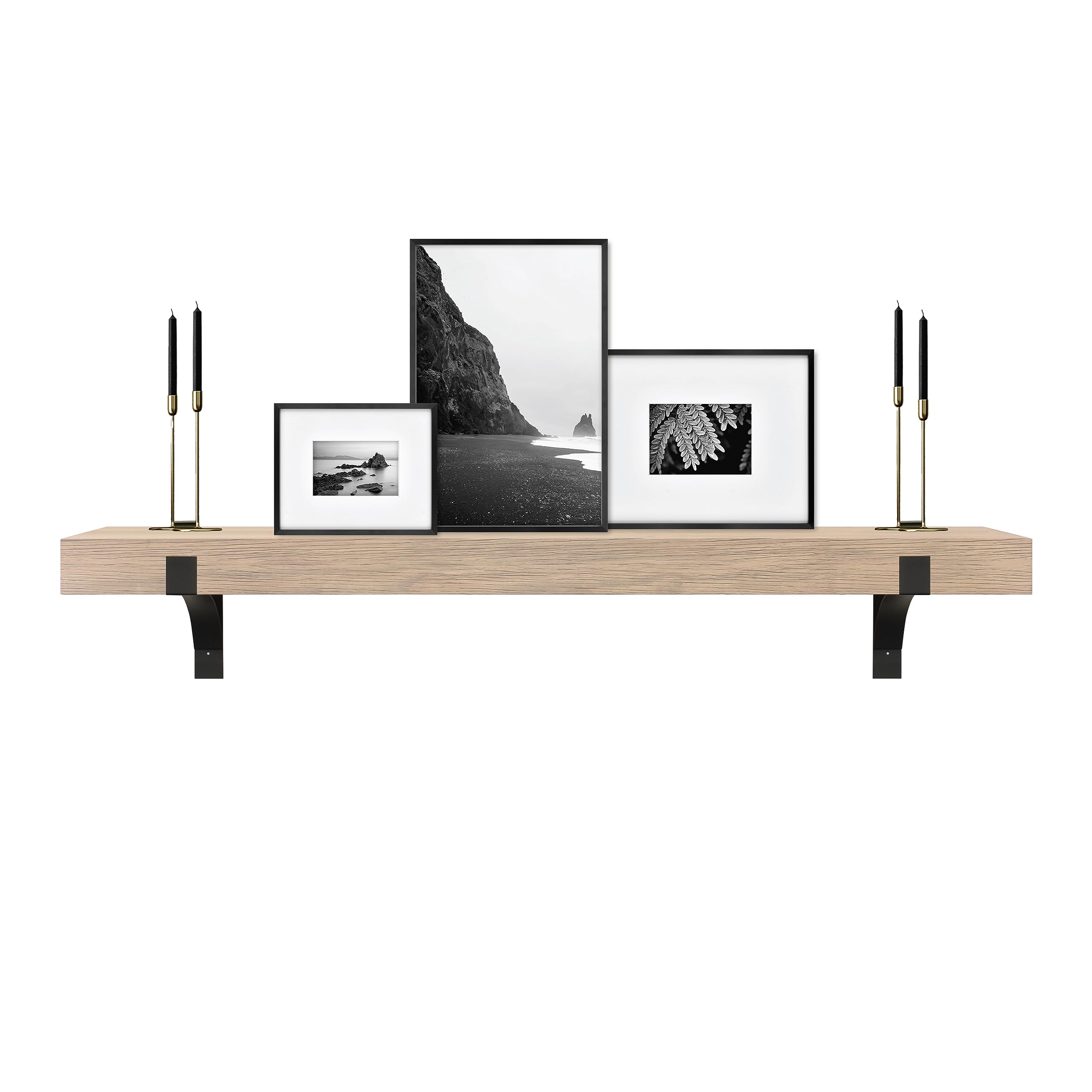 MCS Master &amp; Co Modern Mantel, 60", Natural Woodgrain, Floating Shelf