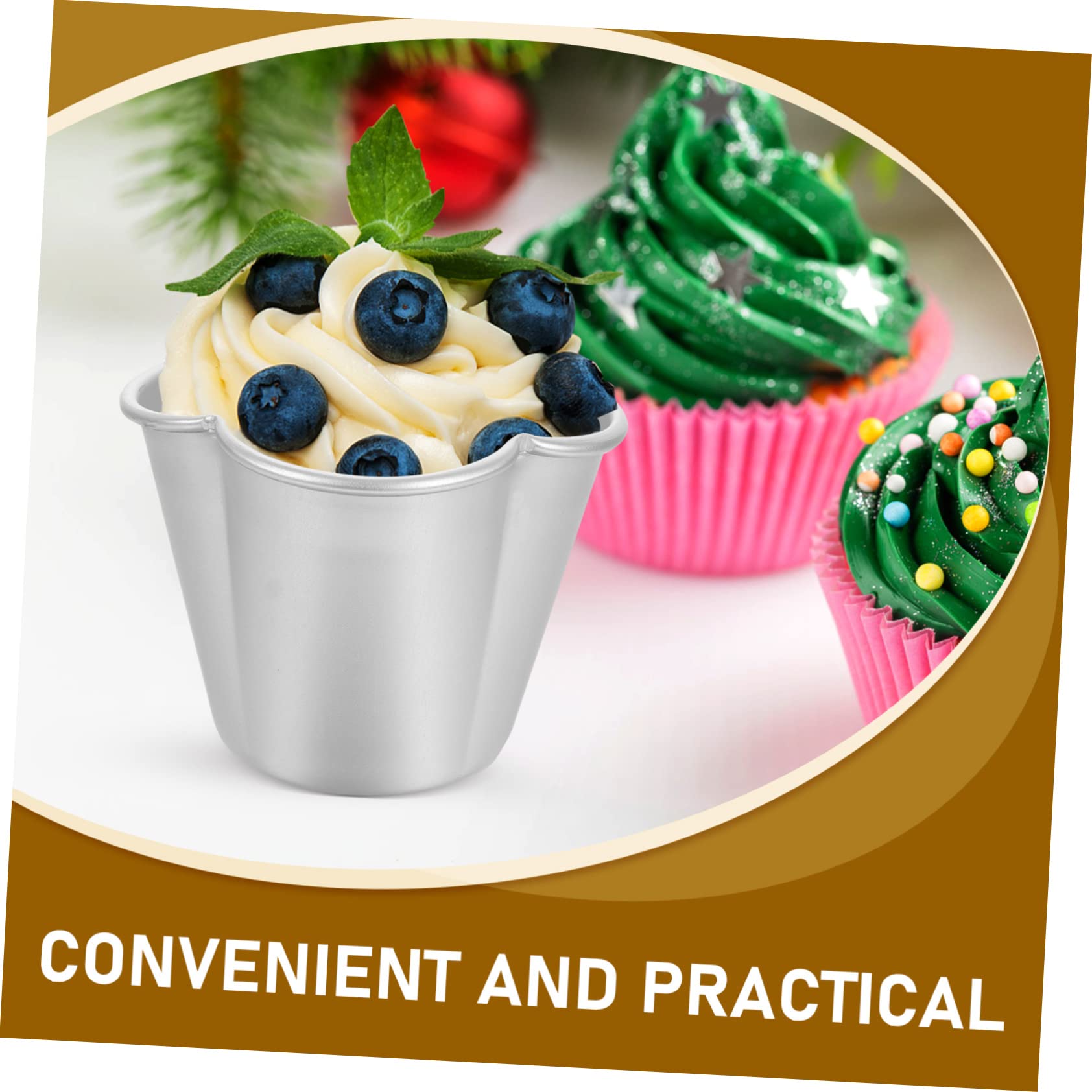 Amosfun 18 Piezas Molde De Torta Moldes Para Muffins Antiadherentes Mini Muffins De Pastel Para Torta Tazas De Aluminio Para Hornear s De Budín Silver Aleación De Aluminio