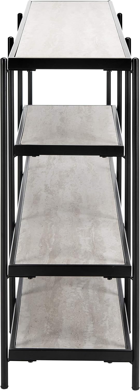 Safavieh Home Petra Beige and Matte Black 3-tier Console Table