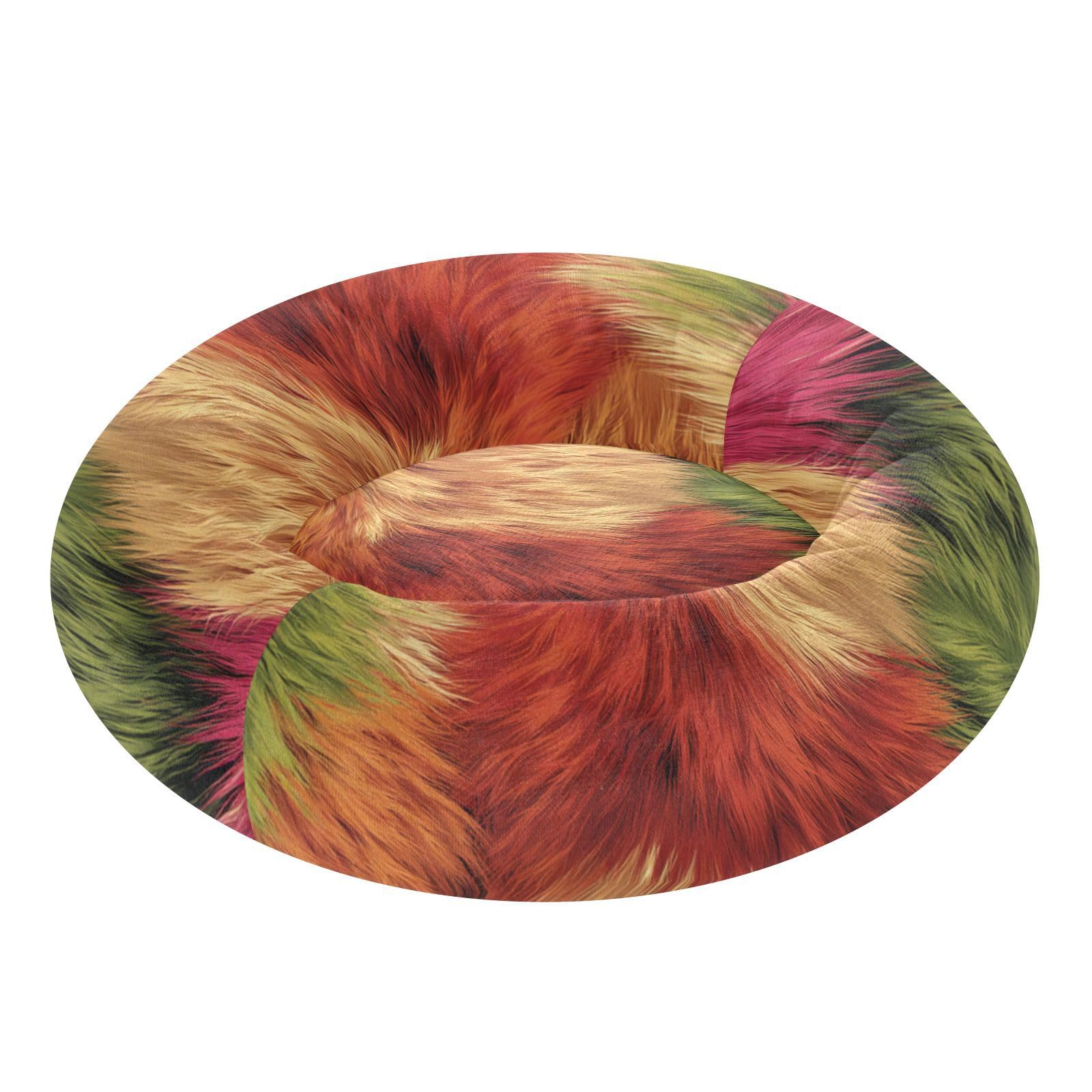 Lit antidérapant en fourrure pour chien et chaton Carnival - Vert magenta Taille M
