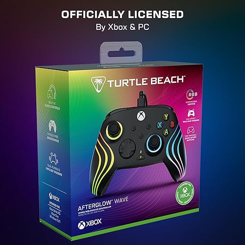 Vista 9 de Turtle Beach Afterglow Wave Wired RGB Gaming Controller - Licensed for Xbox Series X S, Xbox One & Windows PCs - Mappable Buttons, Hall-Effect Hair