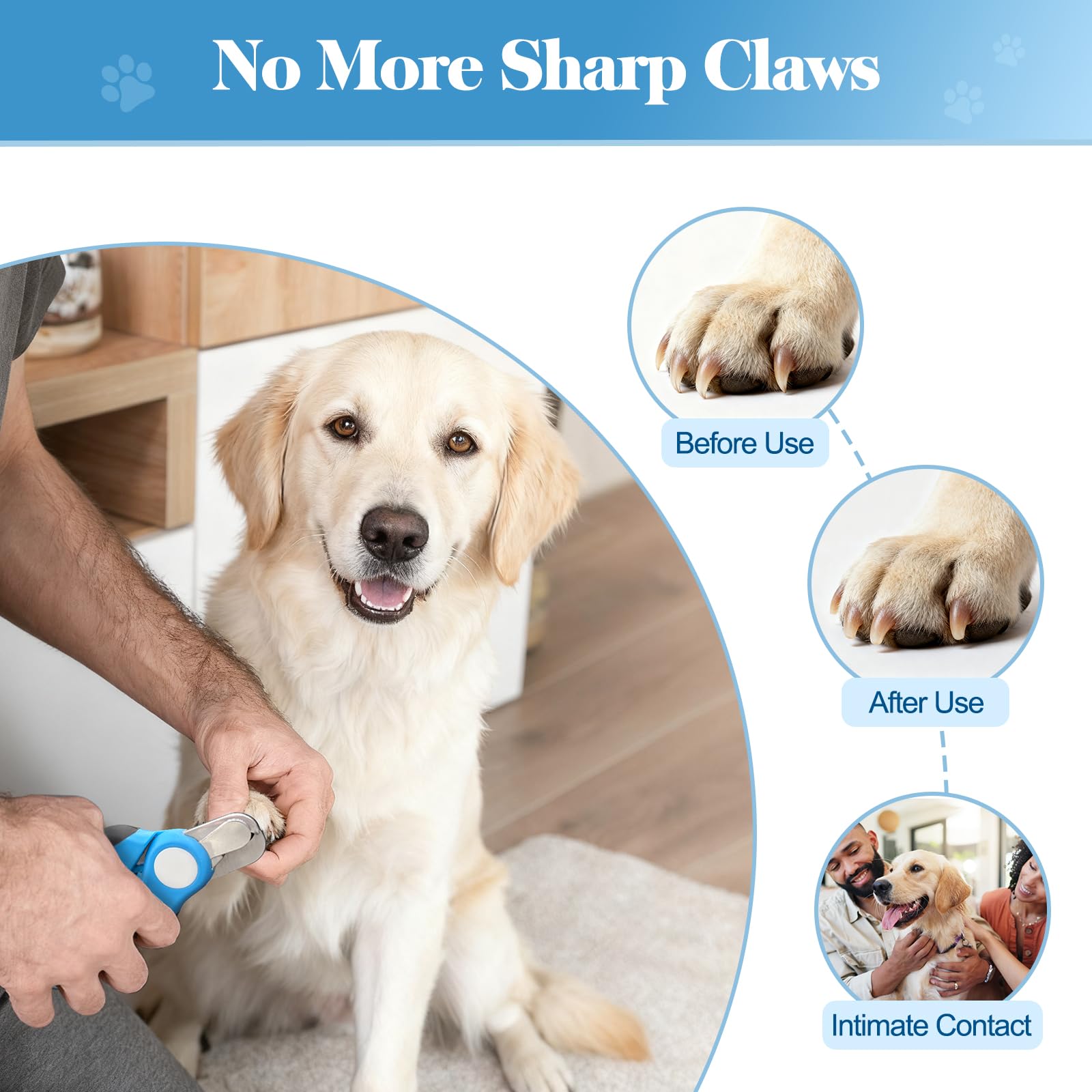 Swihauk Heavy Duty Dog Nail Clippers and Trimmers, Professional Pet Nail Clippers with Nail File for Dogs Cats Small Animal, Claw Clippers with Safety Guard to Prevent Over-Cutting, Blue - image 6