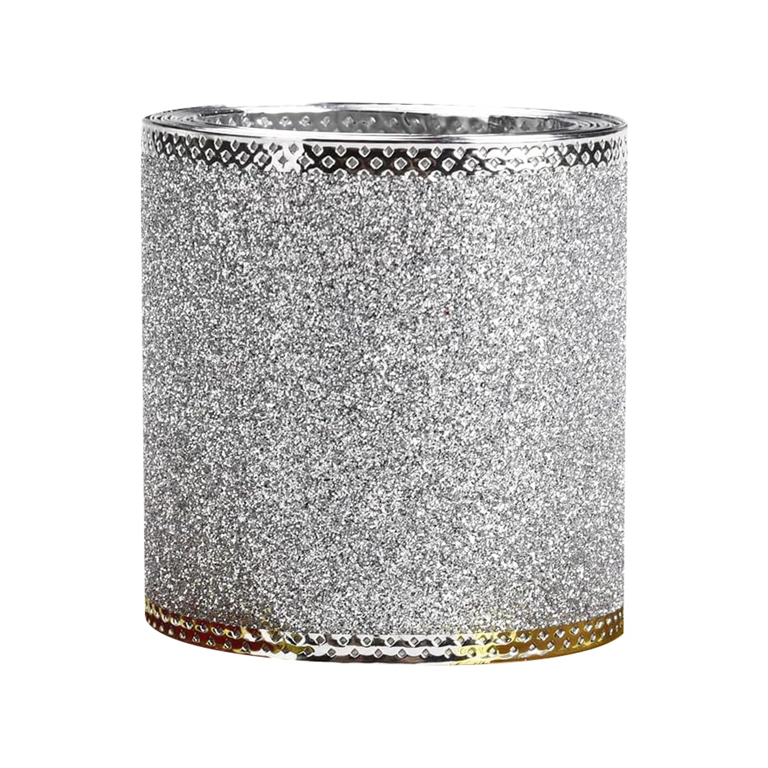 RmKbe Wide Wired Edge Glitter Shiny Fabric Gorgeous Ribbons for Xmas Tree Decor Gift Wrapping (6.3cm*6m) (Silver)