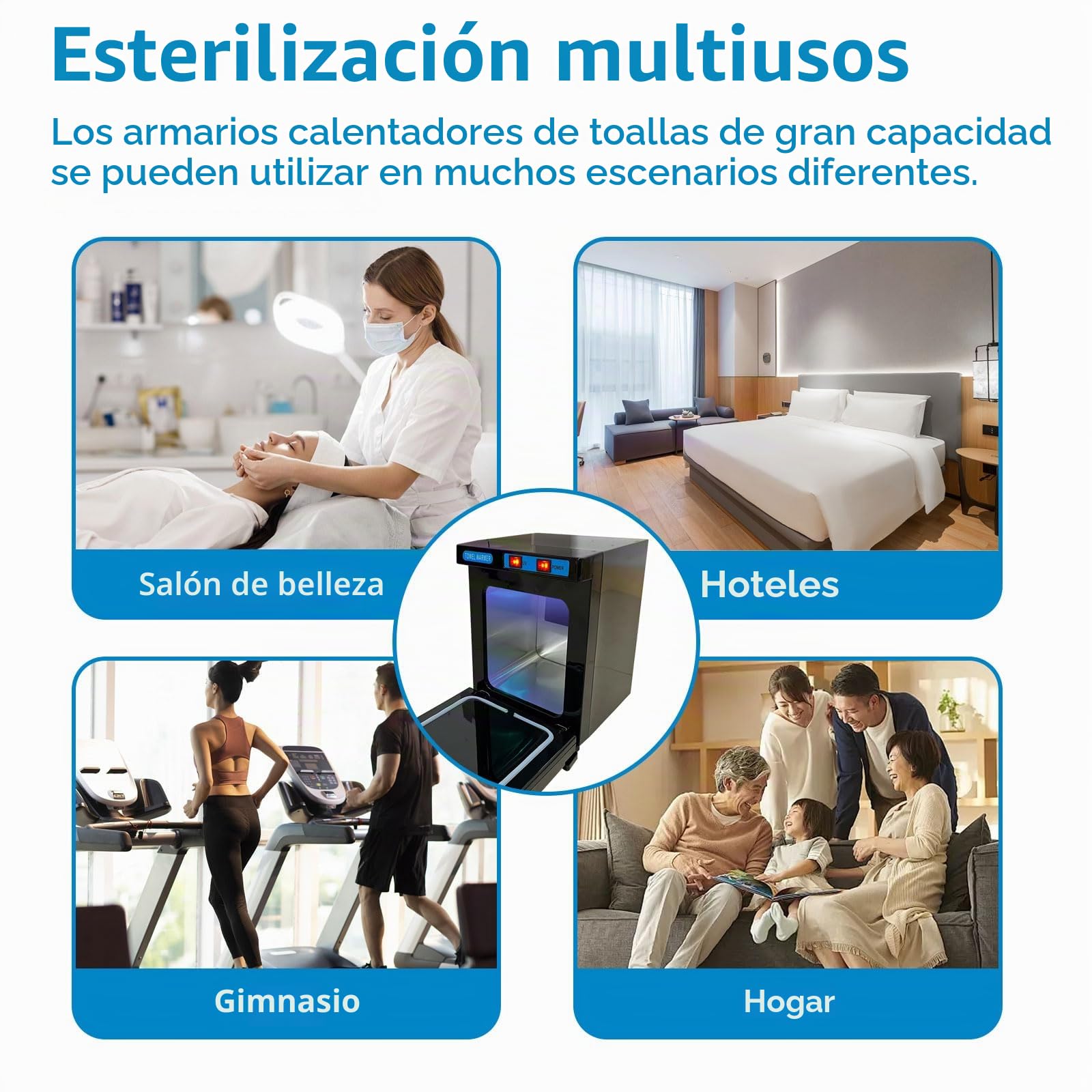Calentador de toallas, 5 L, con esterilización UV, calefacción de 360° y calentamiento rápido, ideal para cosméticos, salones, spa y hogar