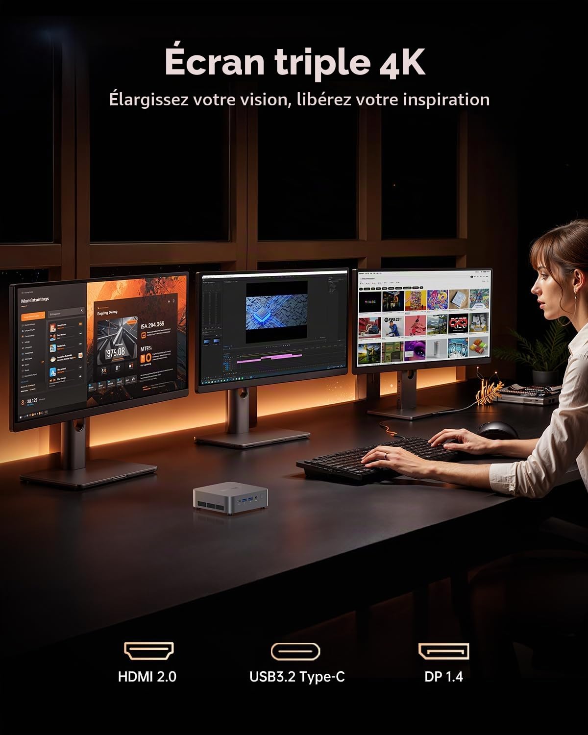 CTONE M2 Mini PC i9-14900HX, 32 Go DDR4 1 to SSD, Win 11 Pro