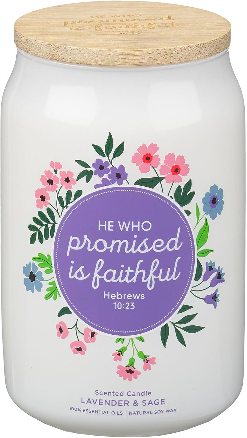 Christian Art Gifts Lord Bless You Scented Candle: Soy Wax, Pure Essential Oils, Applewood & Amber Scent, Encouragement Gift for Women, Bible Verse, Decorative Pink Glass Jar, Up to 60 Hours Burn Time